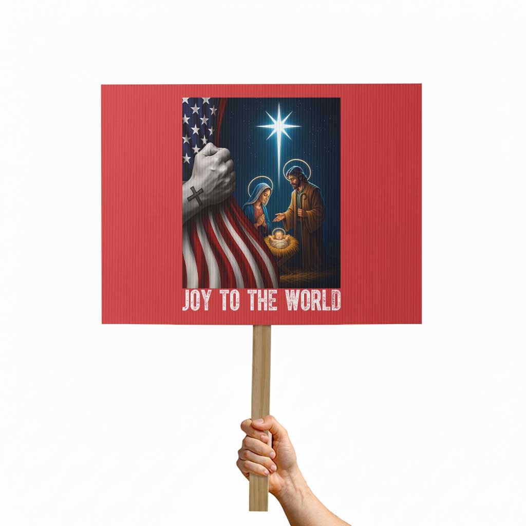Jesus Christian Protest Sign American Flag Joy To The World Christmas - Wonder Print Shop