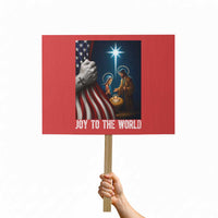 Jesus Christian Protest Sign American Flag Joy To The World Christmas - Wonder Print Shop