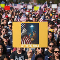 Jesus Christian Protest Sign American Flag Joy To The World Christmas - Wonder Print Shop