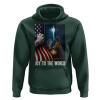Jesus Christian Hoodie American Flag Joy To The World Christmas - Wonder Print Shop