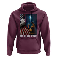 Jesus Christian Hoodie American Flag Joy To The World Christmas - Wonder Print Shop