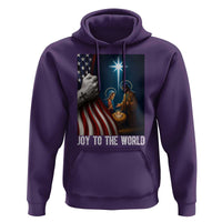 Jesus Christian Hoodie American Flag Joy To The World Christmas - Wonder Print Shop