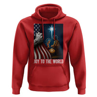 Jesus Christian Hoodie American Flag Joy To The World Christmas - Wonder Print Shop