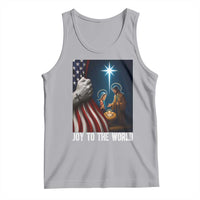 Jesus Christian Tank Top American Flag Joy To The World Christmas - Wonder Print Shop