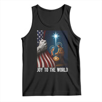 Jesus Christian Tank Top American Flag Joy To The World Christmas - Wonder Print Shop