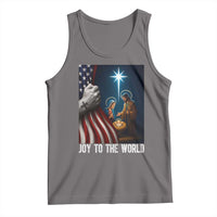 Jesus Christian Tank Top American Flag Joy To The World Christmas - Wonder Print Shop
