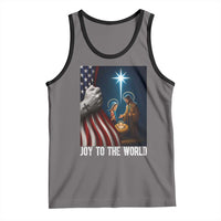 Jesus Christian Tank Top American Flag Joy To The World Christmas - Wonder Print Shop