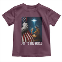 Jesus Christian Toddler T Shirt American Flag Joy To The World Christmas - Wonder Print Shop
