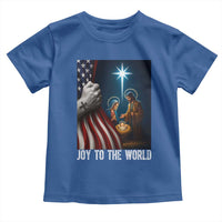 Jesus Christian Toddler T Shirt American Flag Joy To The World Christmas - Wonder Print Shop