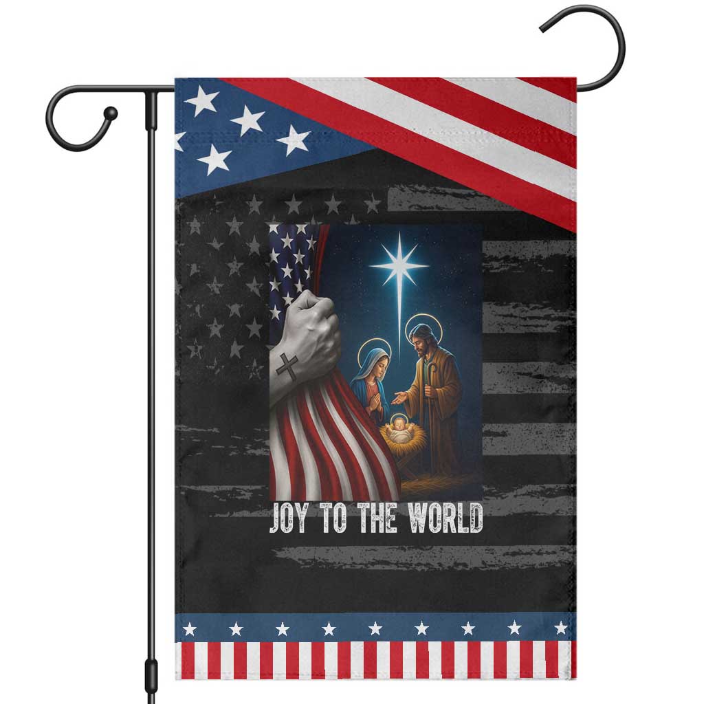 Jesus Christian Garden Flag American Flag Joy To The World Christmas