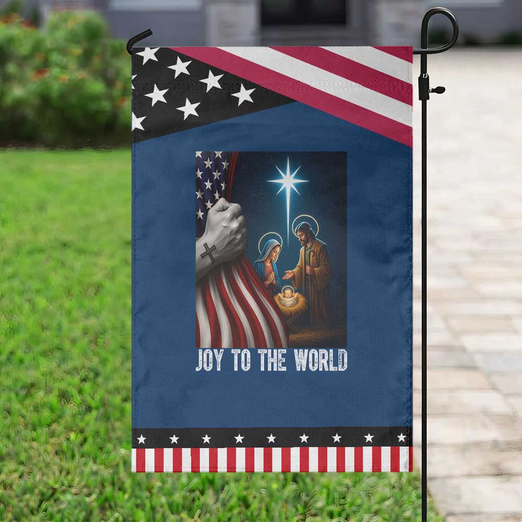 Jesus Christian Garden Flag American Flag Joy To The World Christmas