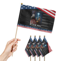 Jesus Christian Patriotic Handheld Flag American Flag Joy To The World Christmas