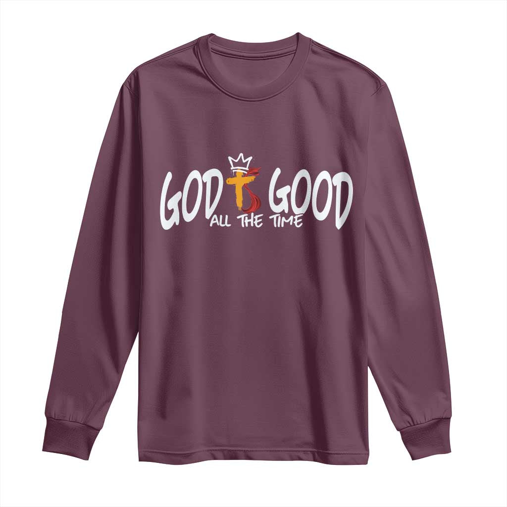 Jesus Christian Long Sleeve Shirt God Is Good All The Time - Wonder Print Shop
