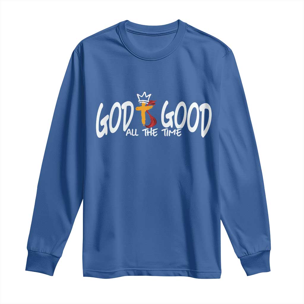 Jesus Christian Long Sleeve Shirt God Is Good All The Time - Wonder Print Shop