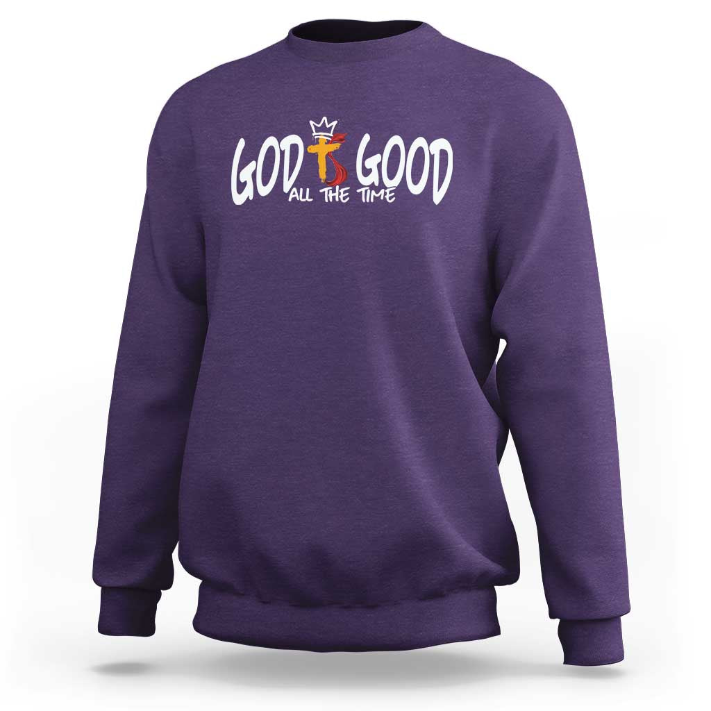 Jesus Christian Sweatshirt God Is Good All The Time - Wonder Print Shop