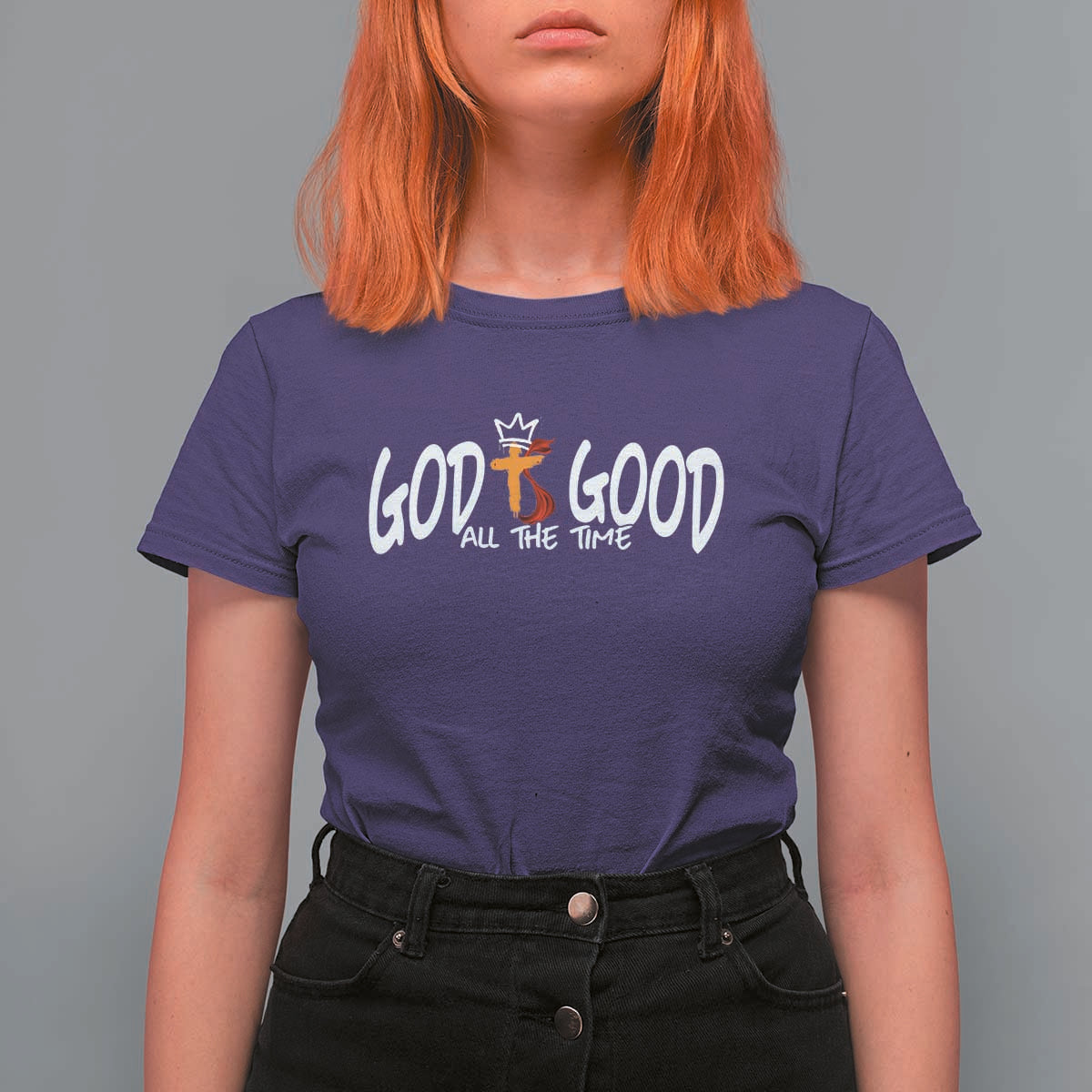 Jesus Christian T Shirt For Women God Is Good All The Time - Wonder Print Shop