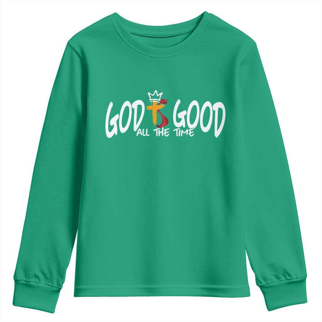 Jesus Christian Youth Sweatshirt God Is Good All The Time - Wonder Print Shop