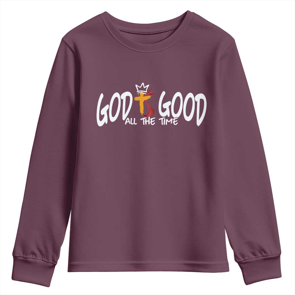 Jesus Christian Youth Sweatshirt God Is Good All The Time - Wonder Print Shop