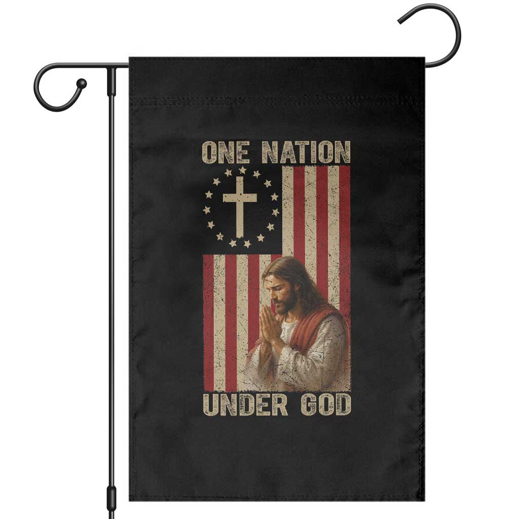 Jesus Christian Garden Flag One Nation Under God - Wonder Print Shop