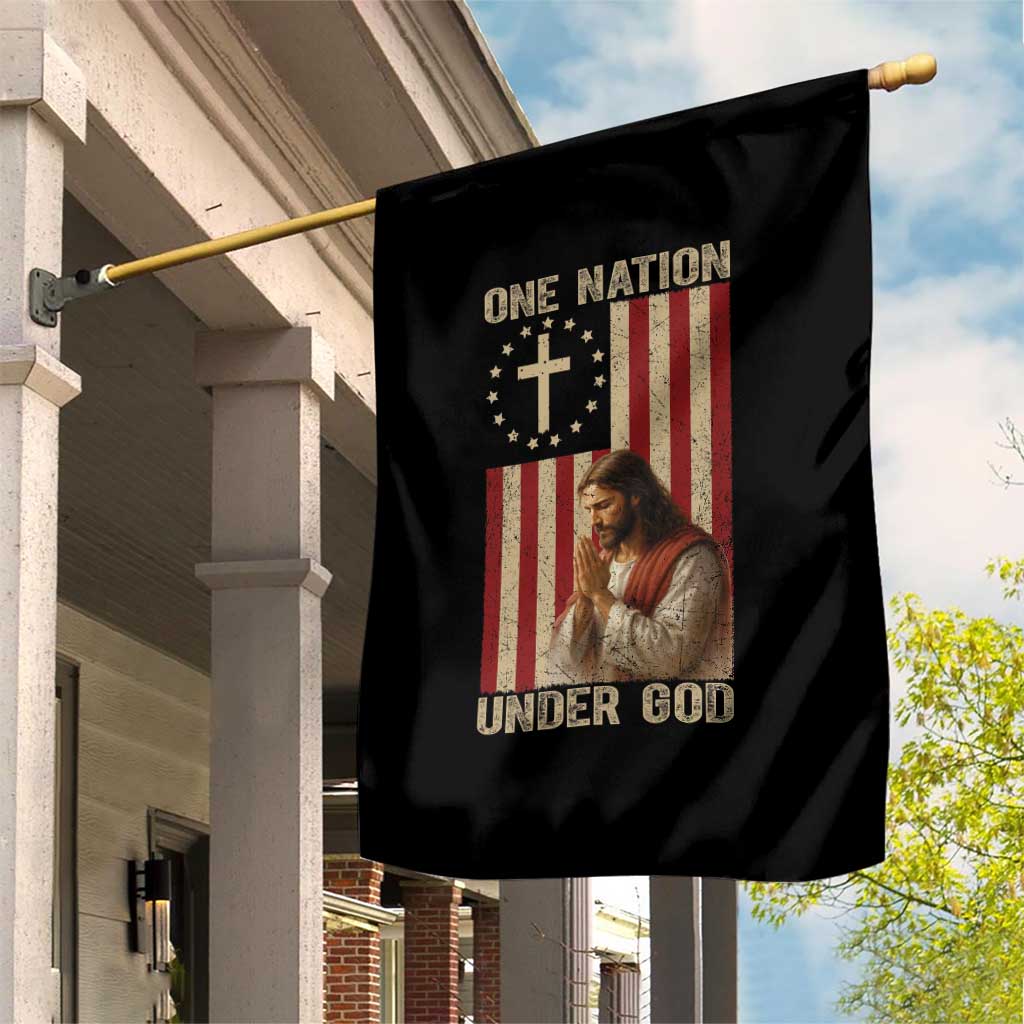 Jesus Christian Garden Flag One Nation Under God - Wonder Print Shop