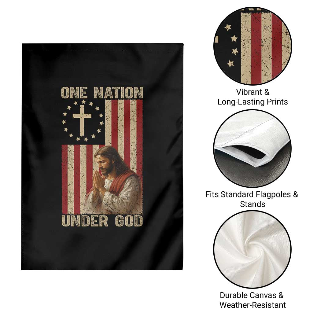 Jesus Christian Garden Flag One Nation Under God - Wonder Print Shop