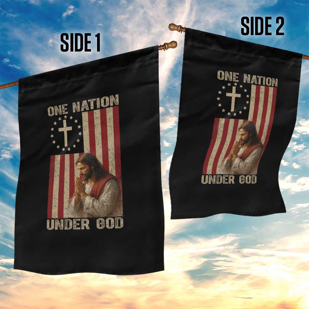 Jesus Christian Garden Flag One Nation Under God - Wonder Print Shop