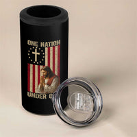 Jesus Christian 4 in 1 Can Cooler Tumbler One Nation Under God - Wonder Print Shop