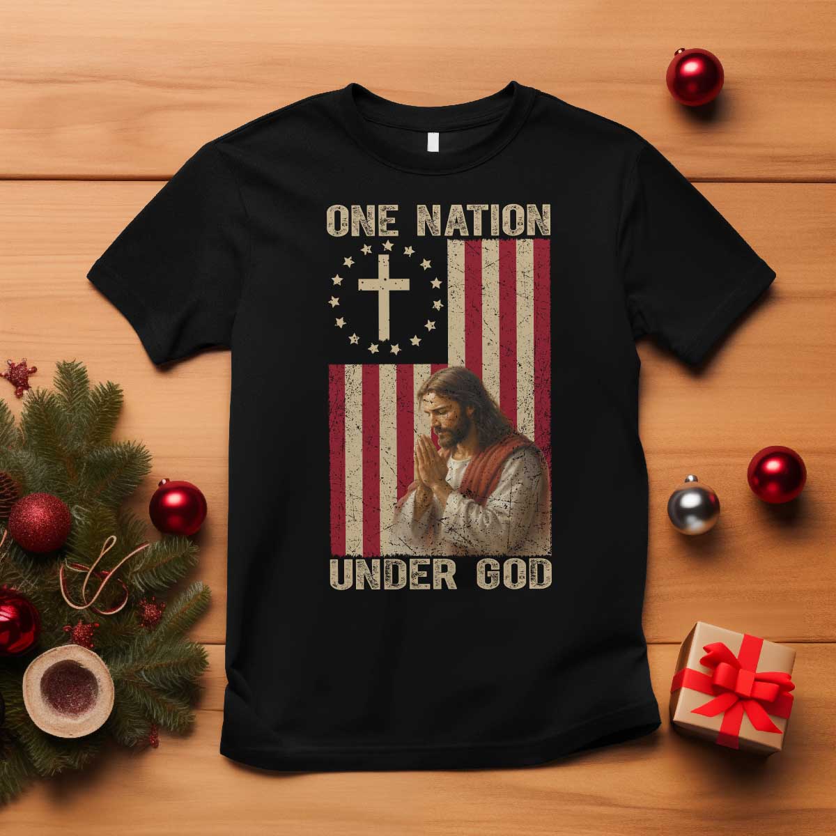 Jesus Christian T Shirt One Nation Under God - Wonder Print Shop