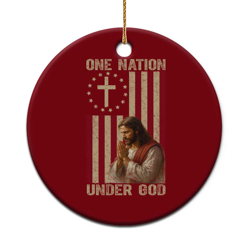 Jesus Christian Ceramic Ornament One Nation Under God - Wonder Print Shop