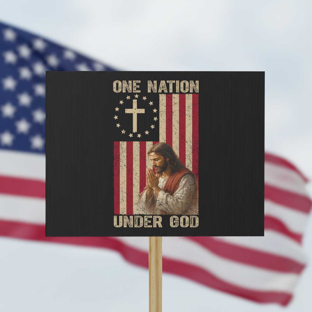 Jesus Christian Protest Sign One Nation Under God - Wonder Print Shop