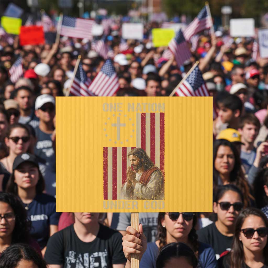 Jesus Christian Protest Sign One Nation Under God - Wonder Print Shop