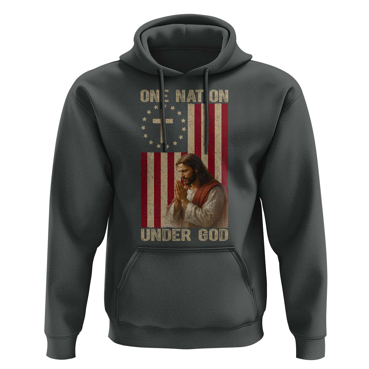 Jesus Christian Hoodie One Nation Under God - Wonder Print Shop
