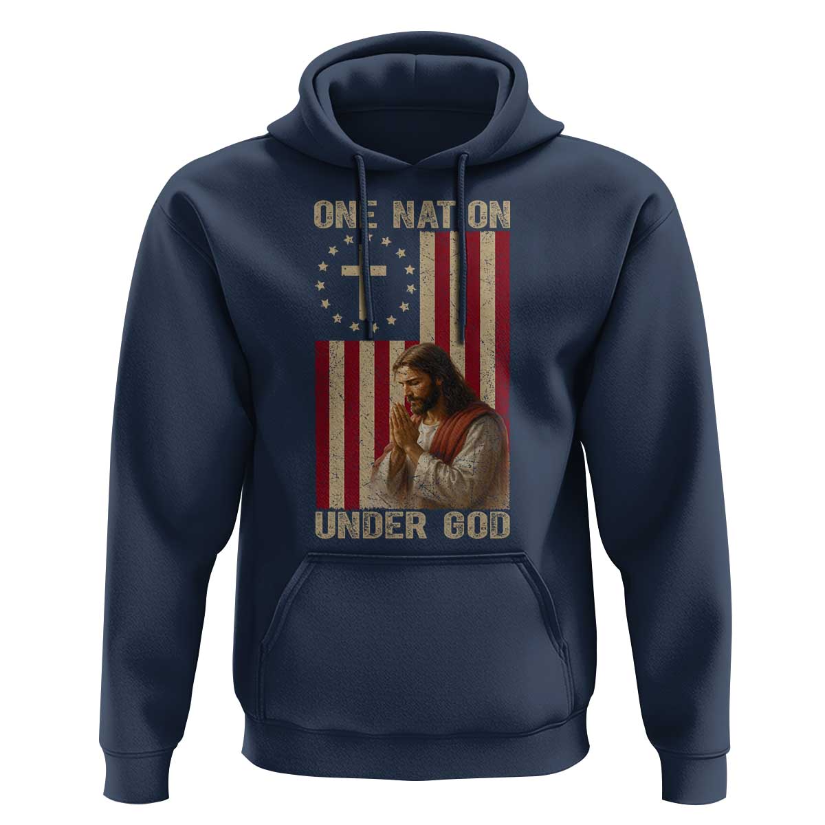 Jesus Christian Hoodie One Nation Under God - Wonder Print Shop