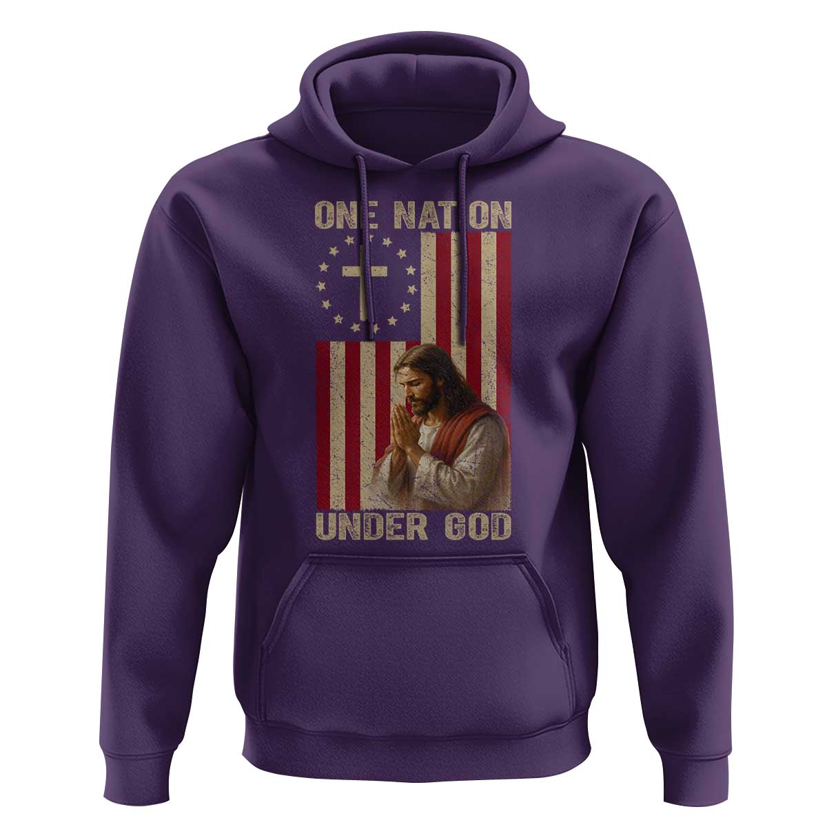 Jesus Christian Hoodie One Nation Under God - Wonder Print Shop