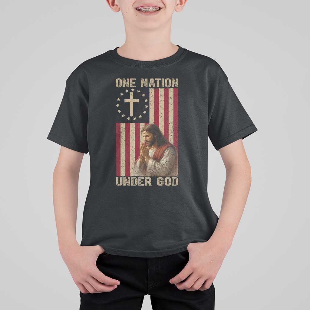 Jesus Christian T Shirt For Kid One Nation Under God - Wonder Print Shop