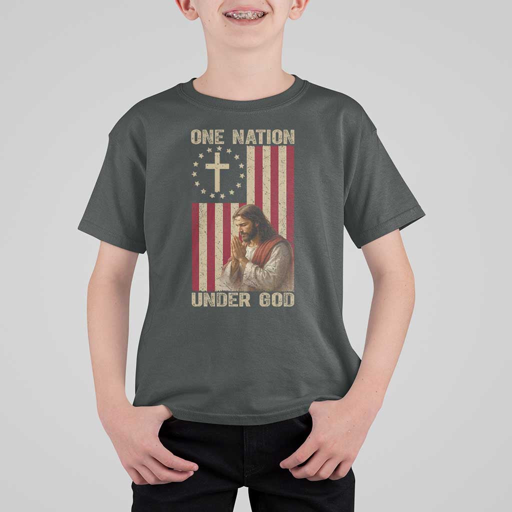 Jesus Christian T Shirt For Kid One Nation Under God - Wonder Print Shop
