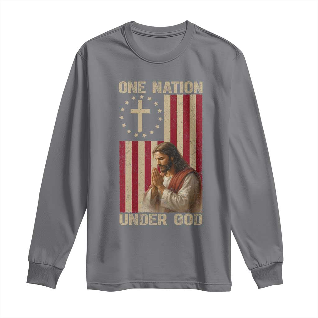 Jesus Christian Long Sleeve Shirt One Nation Under God - Wonder Print Shop