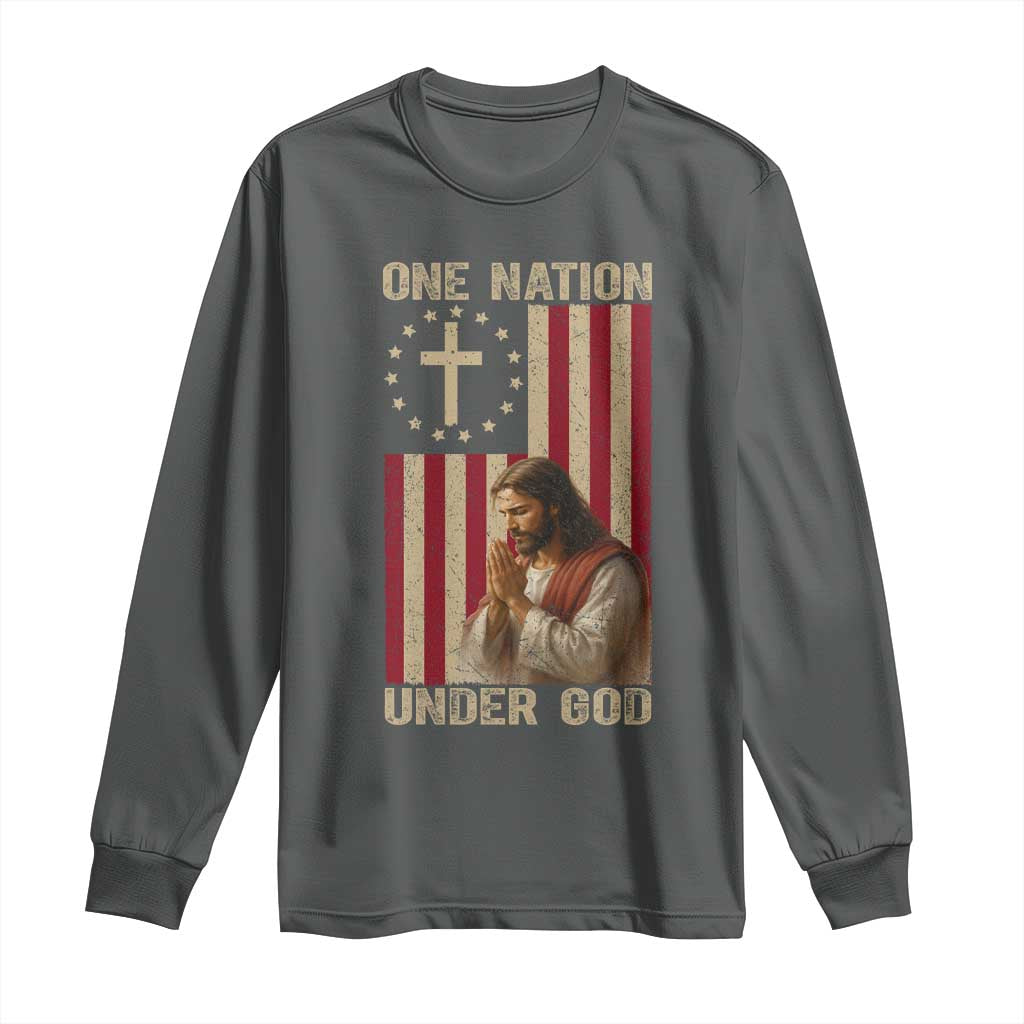 Jesus Christian Long Sleeve Shirt One Nation Under God - Wonder Print Shop