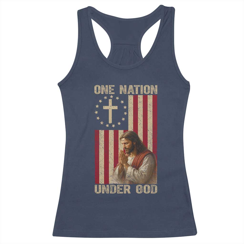Jesus Christian Racerback Tank Top One Nation Under God - Wonder Print Shop