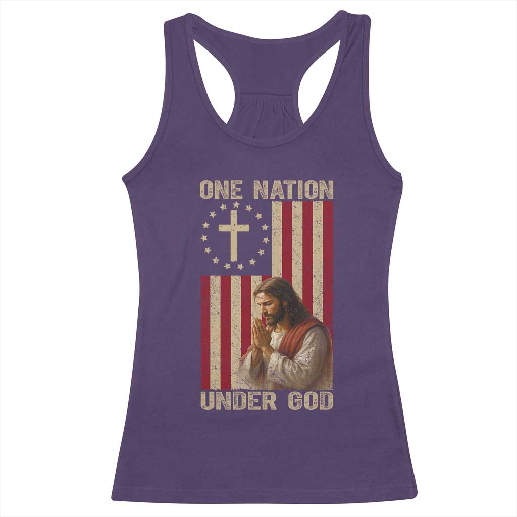Jesus Christian Racerback Tank Top One Nation Under God - Wonder Print Shop