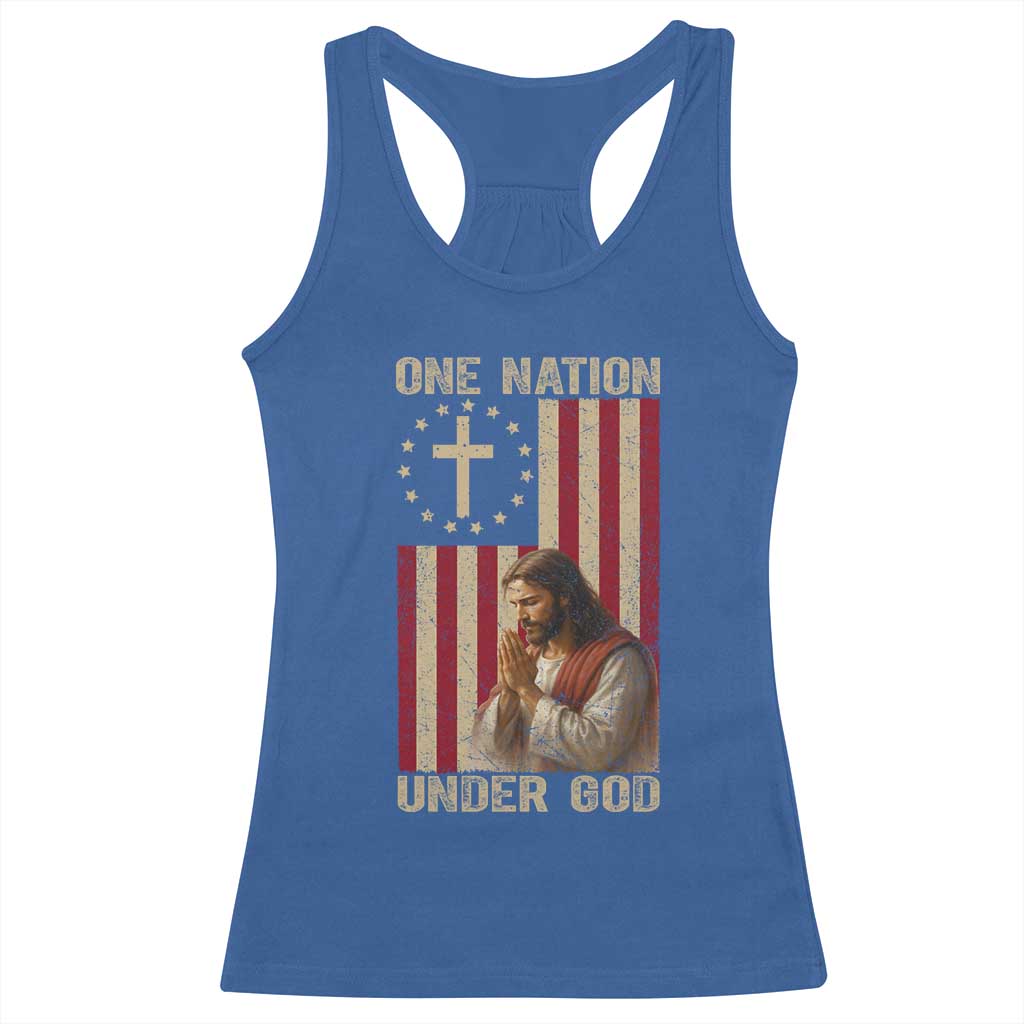 Jesus Christian Racerback Tank Top One Nation Under God - Wonder Print Shop