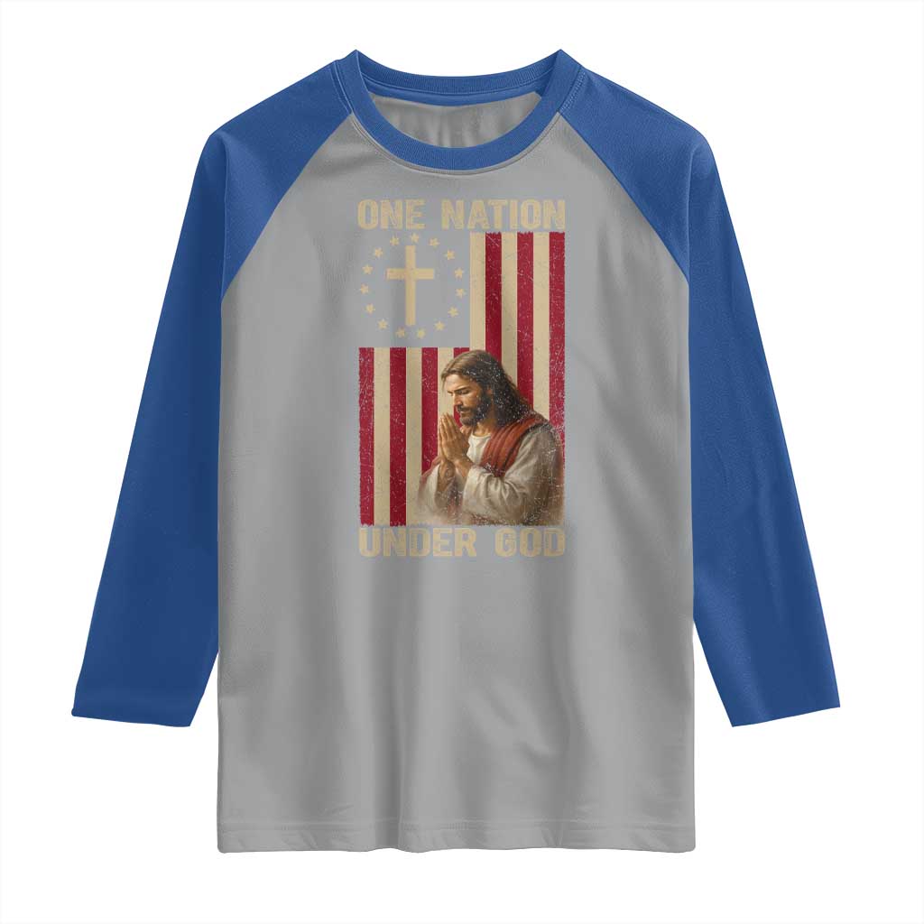 Jesus Christian Raglan Shirt One Nation Under God - Wonder Print Shop