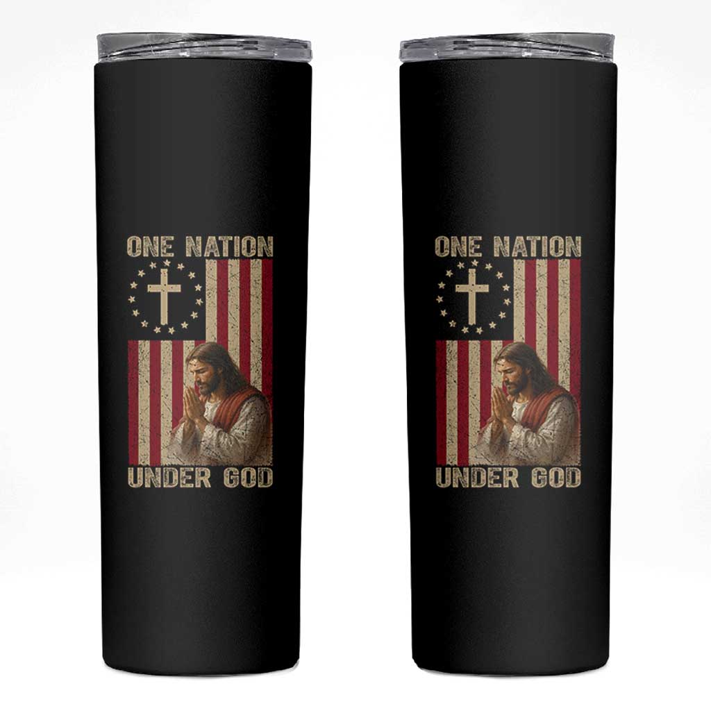 Jesus Christian Skinny Tumbler One Nation Under God - Wonder Print Shop