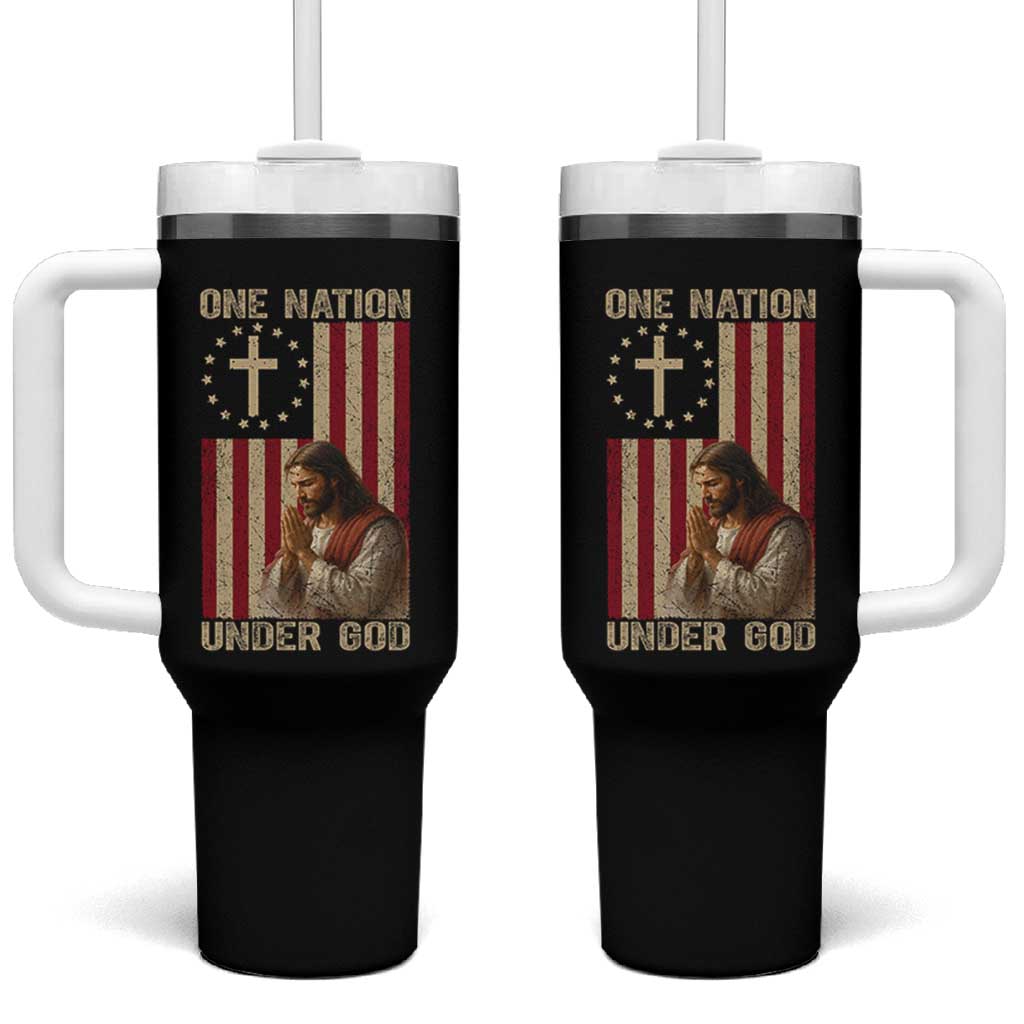 Jesus Christian Tumbler With Handle One Nation Under God - Wonder Print Shop