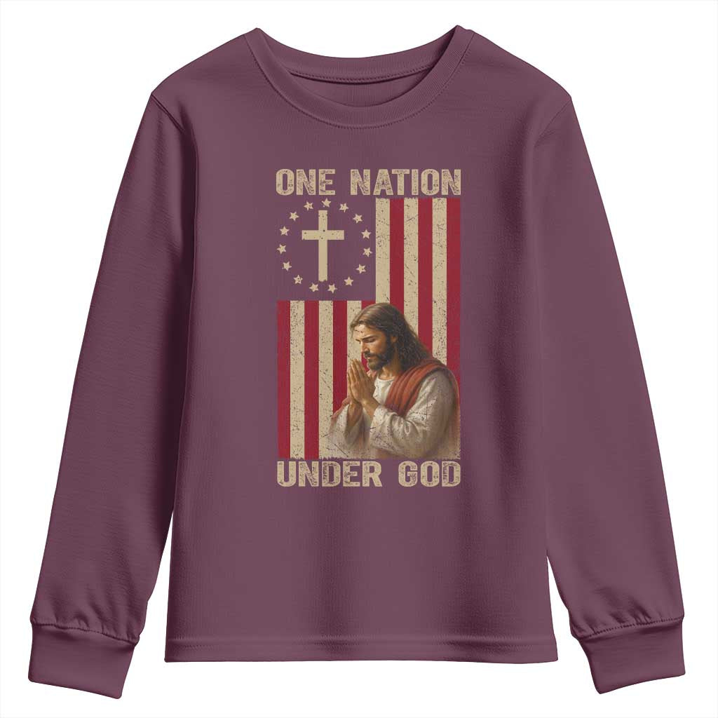Jesus Christian Youth Sweatshirt One Nation Under God - Wonder Print Shop