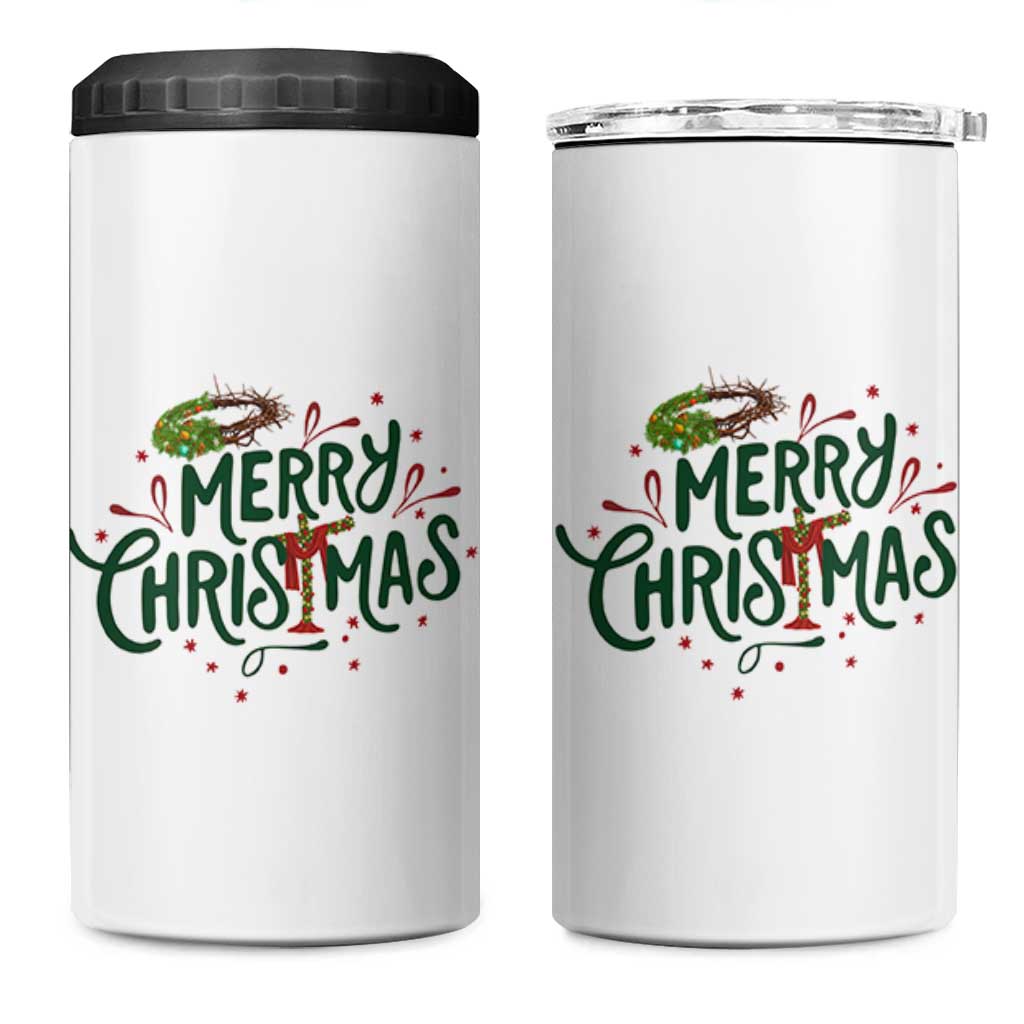 Jesus Christian Christmas 4 in 1 Can Cooler Tumbler - Wonder Print Shop