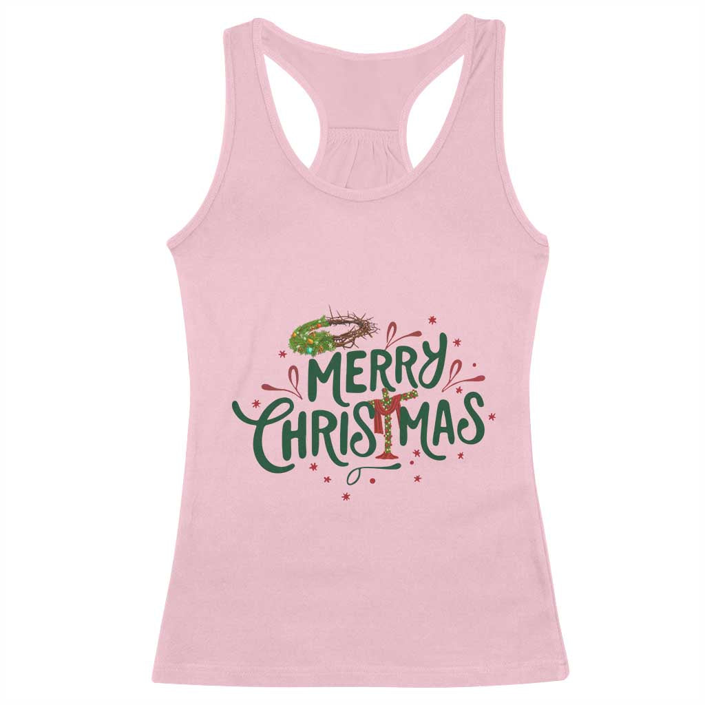 Jesus Christian Christmas Racerback Tank Top - Wonder Print Shop