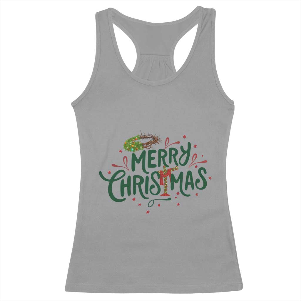 Jesus Christian Christmas Racerback Tank Top - Wonder Print Shop