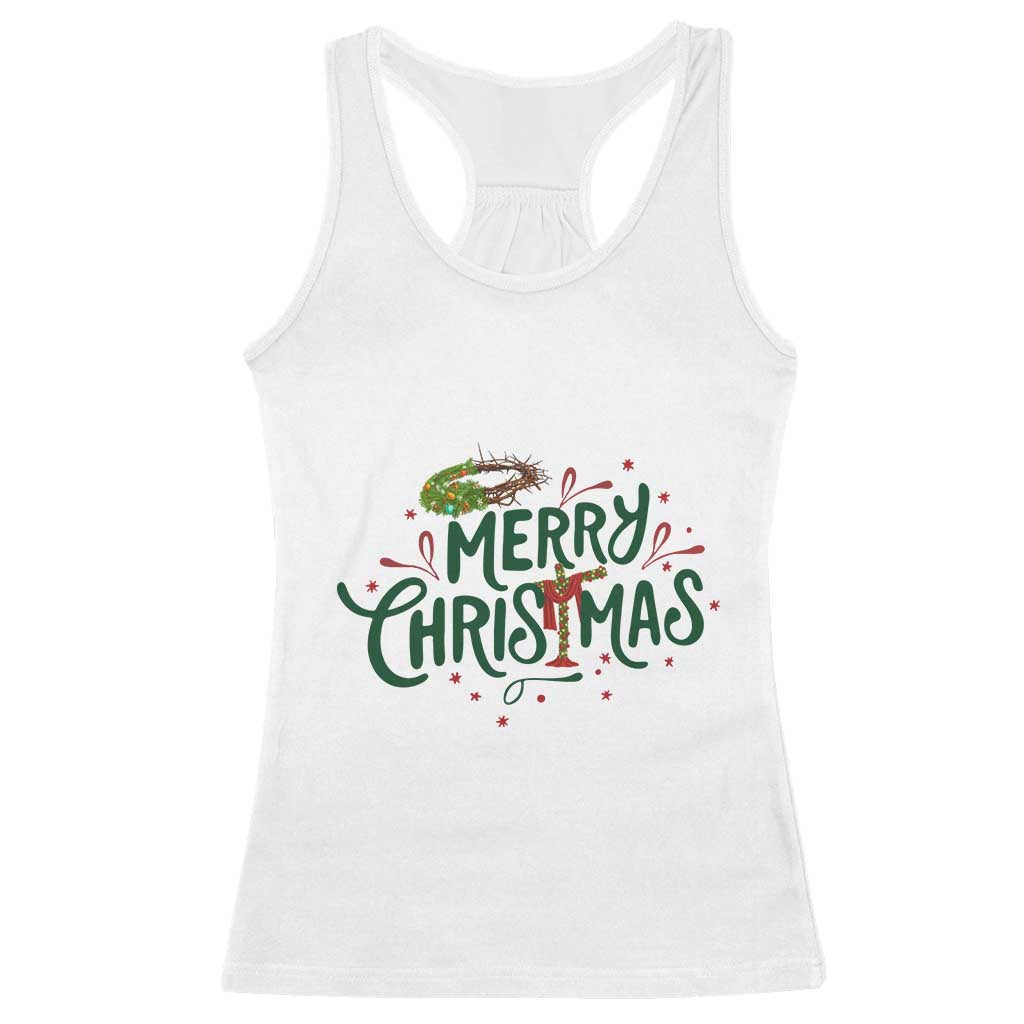 Jesus Christian Christmas Racerback Tank Top - Wonder Print Shop