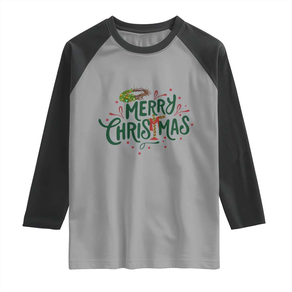 Jesus Christian Christmas Raglan Shirt - Wonder Print Shop